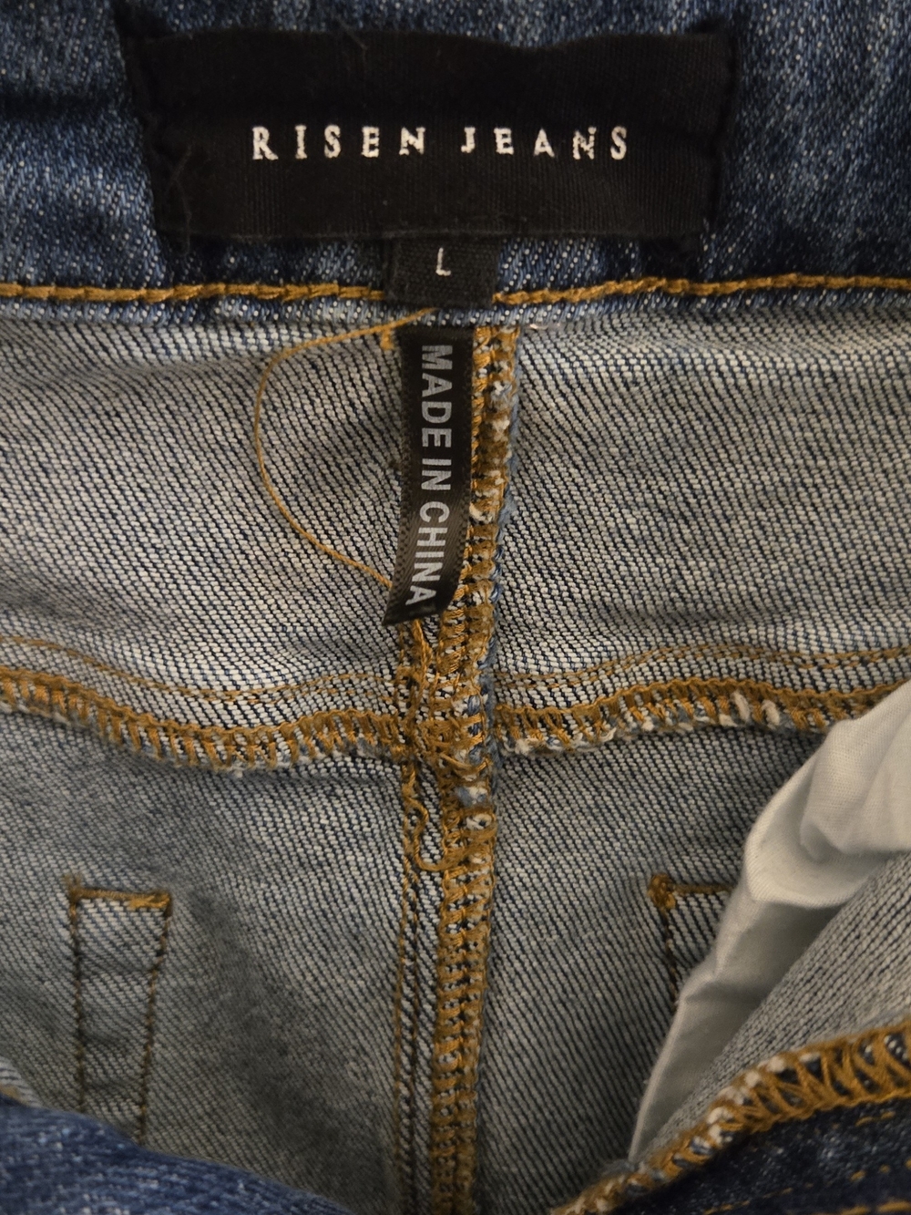 Risen Jeans Denim Distressed Pencil Skirt - Blue - Picture 7 of 9